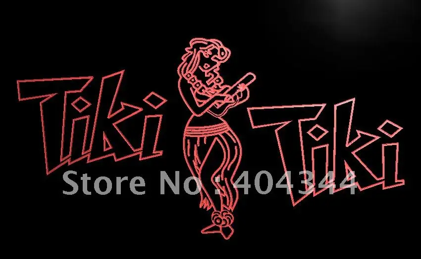 

LB224- OPEN Tiki Bar Wajome Hula Dancer LED Neon Light Sign home decor crafts