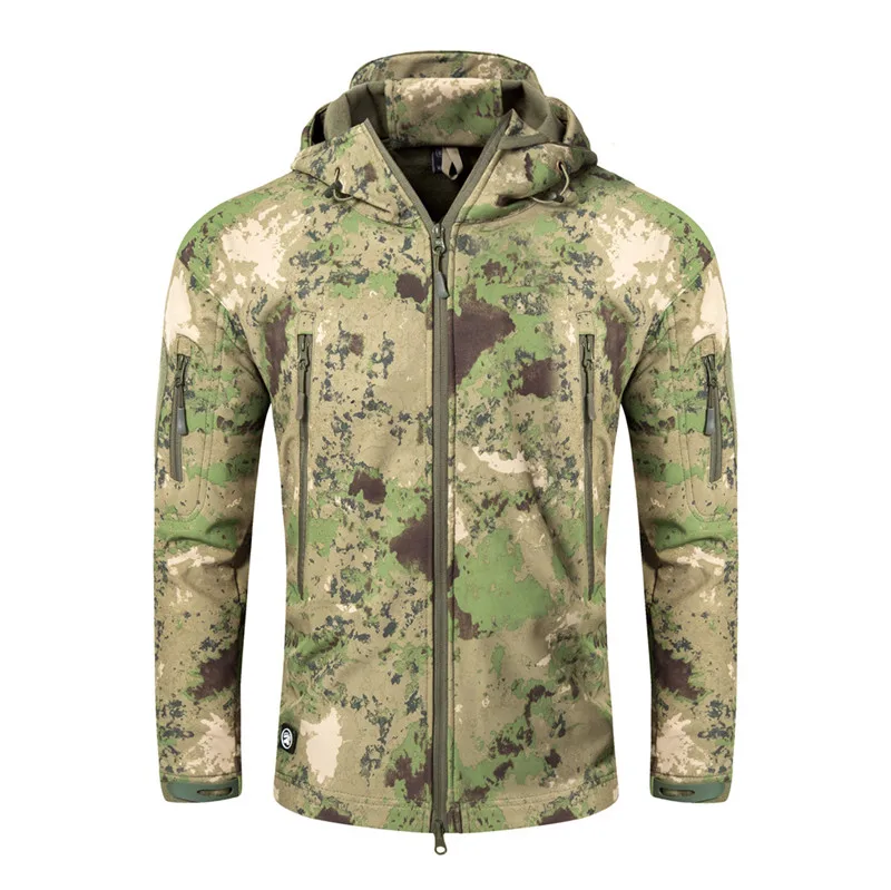 Ruin Green Camouflag Шанхай история наивысшего качества шестерни спектр софтшелл тактическая куртка милитари водонепроницаемая ветрозащитная спецовка 18 цветов - Цвет: Ruin Green Camouflag
