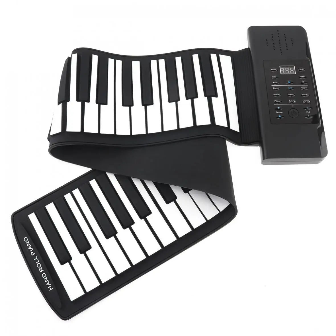 61 Keys MIDI Output Foldable Roll Up Piano Rechargeable Electronic Portable Silicone Flexible Keyboard Organ Built-in Speaker enlarge