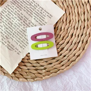 Oval-PurpleGreen Модные заколки для волос для женщин, полые базовые милые заколки для волос аксессуары для девушек, корейский стиль, головной убор - Цвет: Oval-PurpleGreen