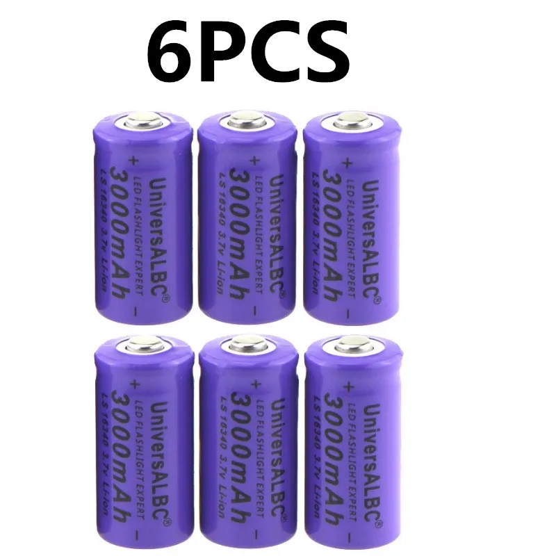 3000mAh литий-ионный аккумулятор 16340 UniversALBC светодиодный фонарик Expert 3000mAh LS 16340 3,7 V литий-ионный фиолетовый цвет - Цвет: 6PCS