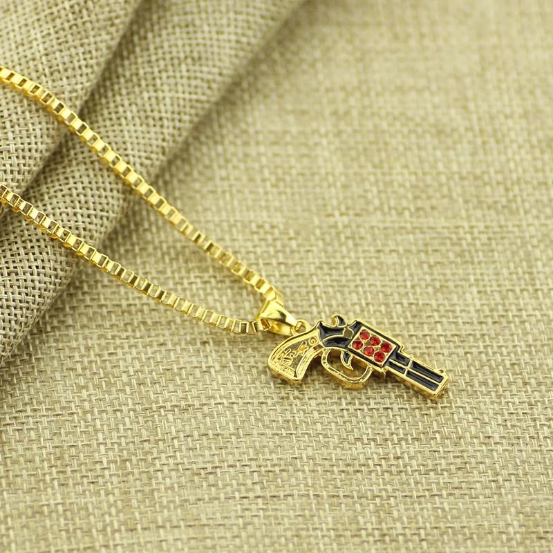 Бижутерия feimeng ожерелье в стиле хип-хоп УЗИ пистолет индивидуальность рэп-рок