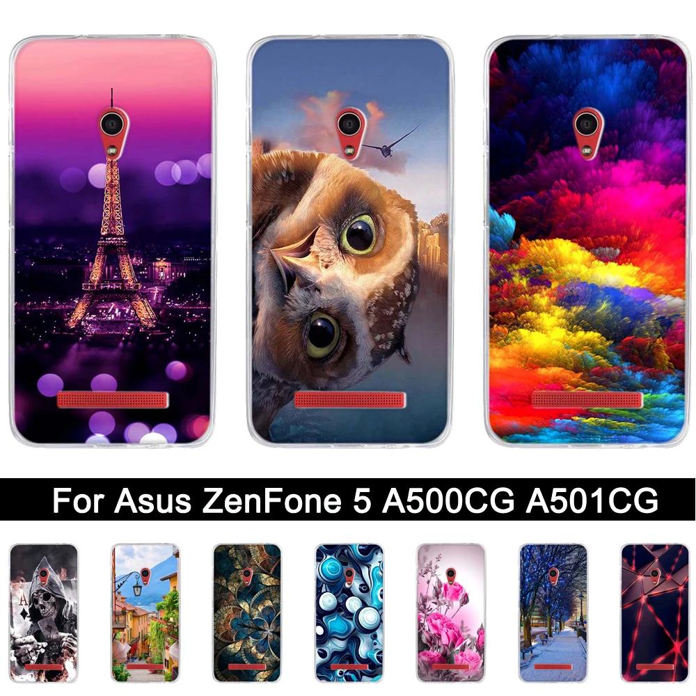 Мягкий силиконовый чехол для Asus ZenFone 5 A500CG A501CG A500KL 0 дюйма задняя крышка телефона
