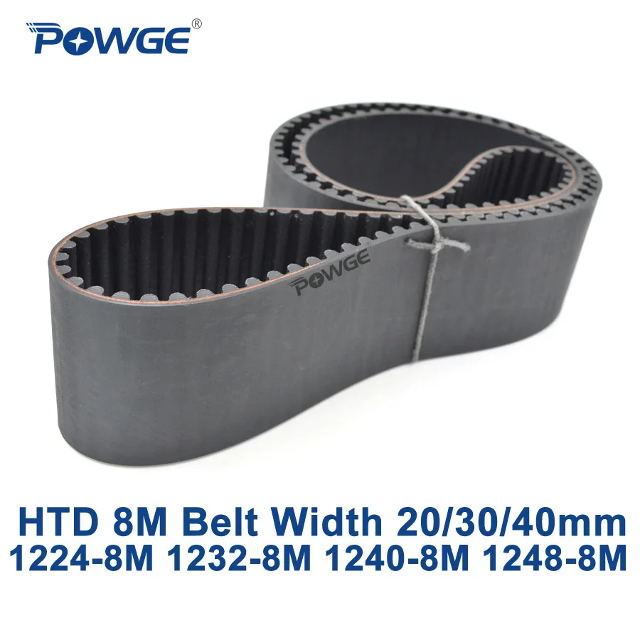 

POWGE HTD 8M synchronous Timing belt C=1224/1232/1240/1248 width 20/30/40mm Teeth 153 154 155 156 HTD8M 1224-8M 1240-8M 1248-8M