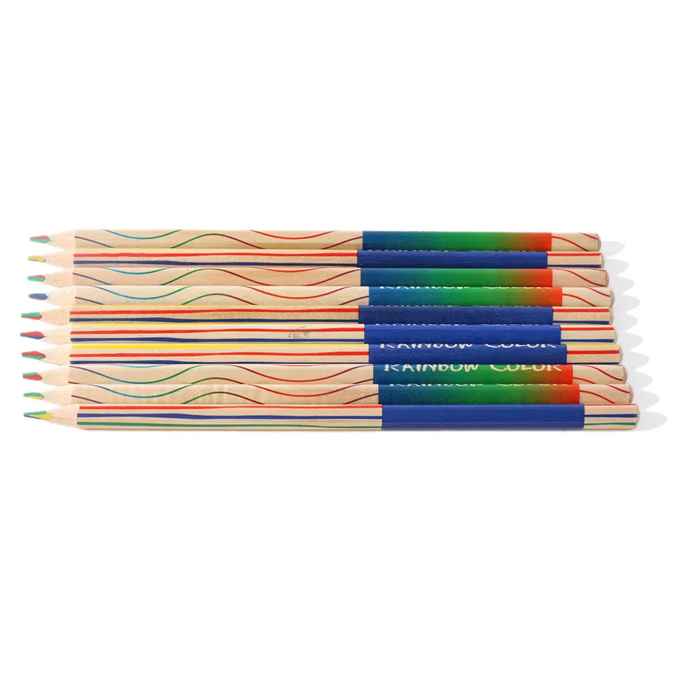 10 ярких цветных карандашей 4 в 1 разноцветные карандаши для рисования школьные