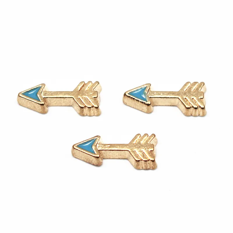 Оптовая продажа 10 шт./лот плавающие шармы со стрелками живые стеклянные память