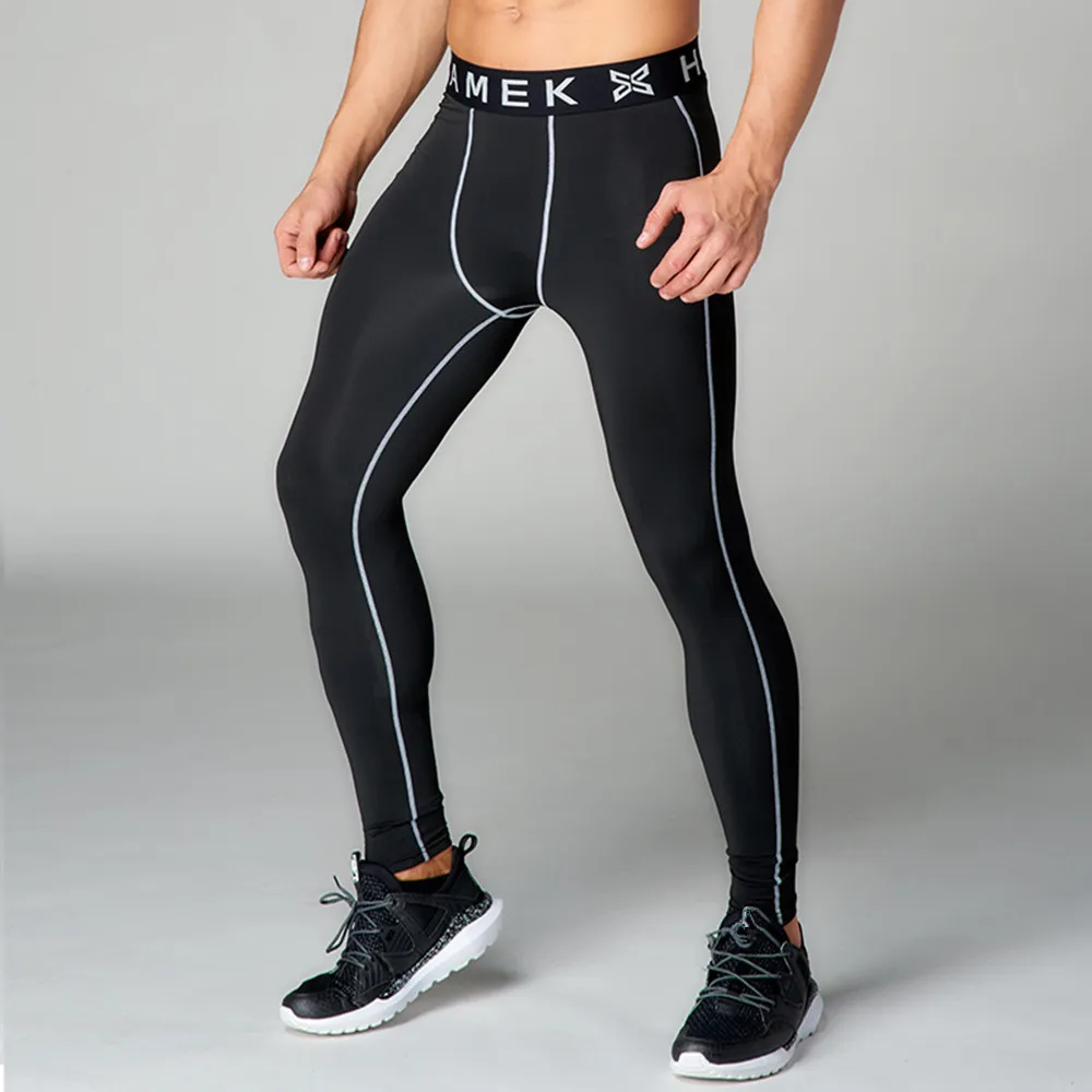 Men compression running pants sports basketball leggings soccer training tights fitness tennis jogging skin trousers quick dry | Спорт и
