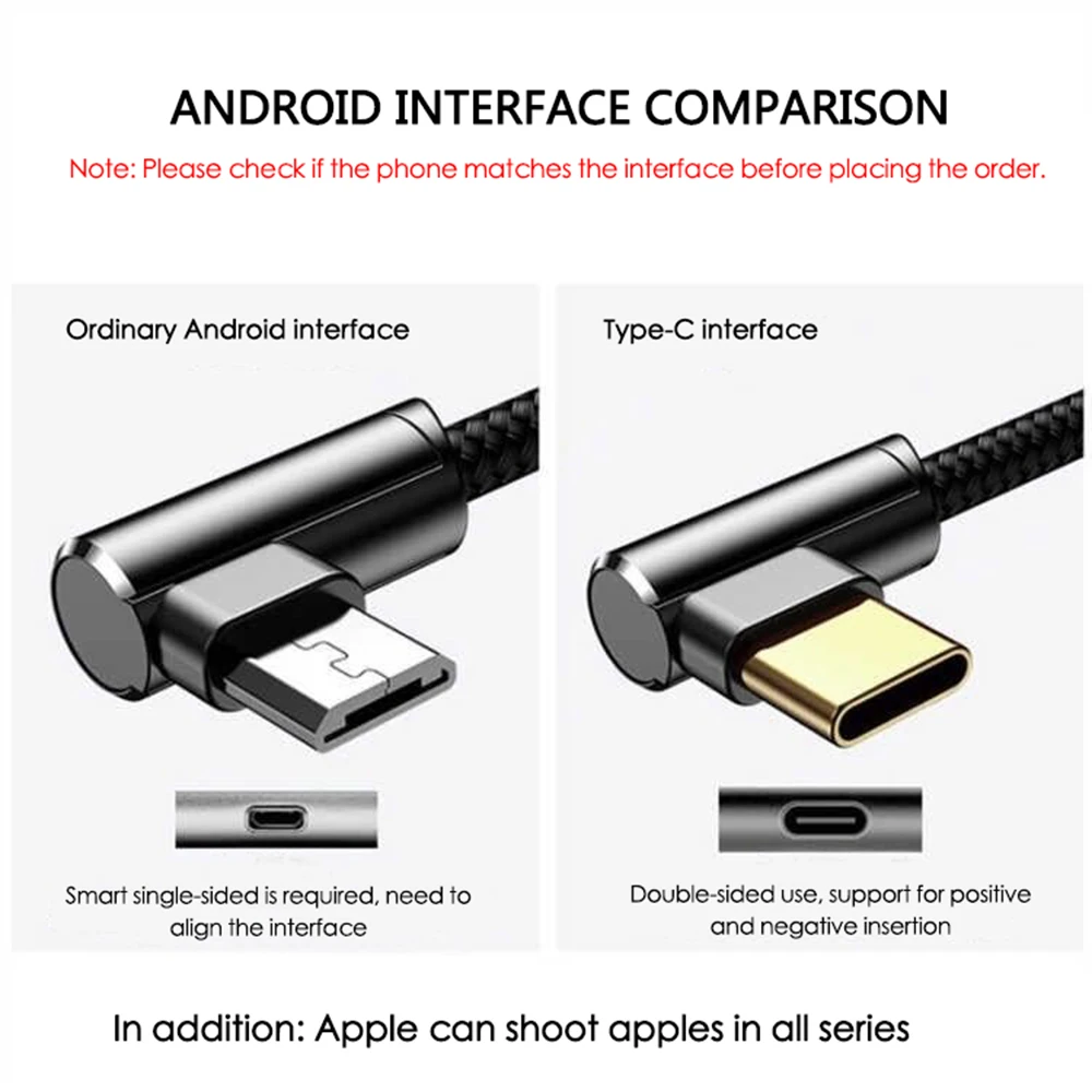 USB кабель для быстрой зарядки и передачи данных IPhone X XR XS MAX IPad телефона Micro Type C 1 м 90