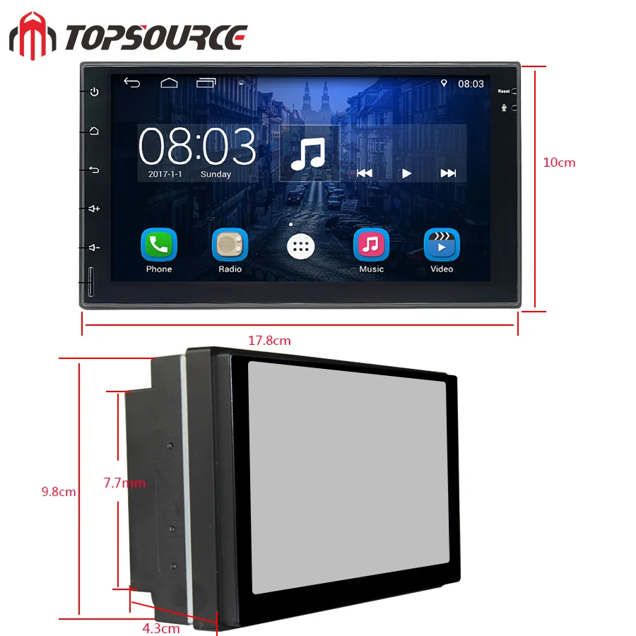 Автомобильный радиоприемник TOPSOURCE Универсальный 7 дюймов 2 din Android автомагнитола с