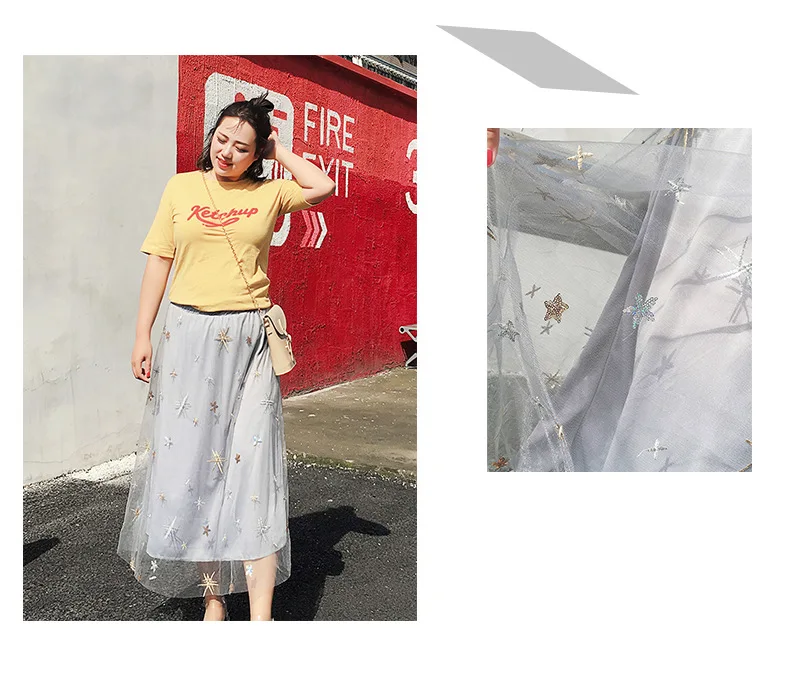 4XL 5XL, летние юбки из тюля, плюс размер, женская черная плиссированная юбка миди,, большой размер, Falda, эластичная высокая талия, сетчатая юбка-пачка, длинная юбка