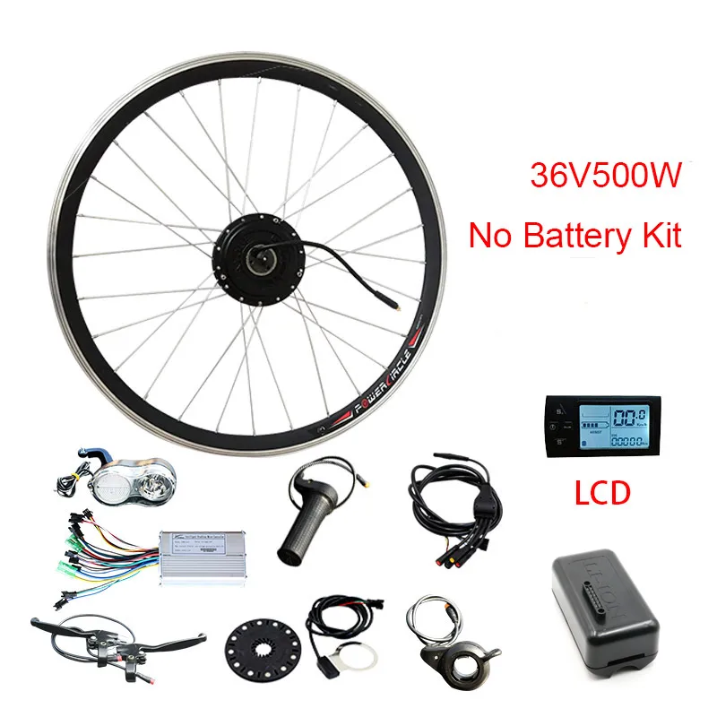 500W LCD No Battery 36V500W электрический велосипед комплект 36V10AH/samsung 36V12AH аккумулятор 20''24''26''700c Мотор колеса ebike конверсионный комплект bicicleta Electronica - Цвет: 500W LCD No Battery