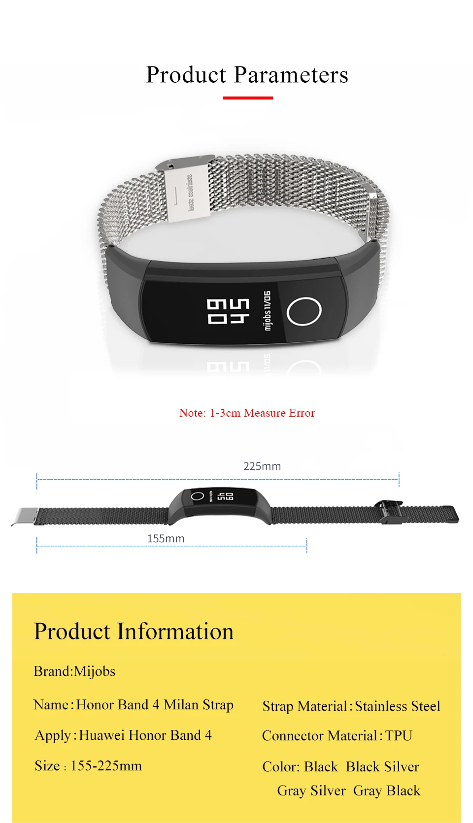 LEMFO смарт-аксессуары для huawei Honor Band 4 ремешок анти-потеря Замена Миланский стальной браслет прецизионный сетчатый ремешок 5 ремешок
