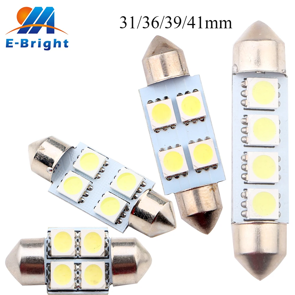 YM E Bright 20 100 шт 24V C5W 5050 4 SMD Автомобильные светодиодные лампы для межкомнатной двери