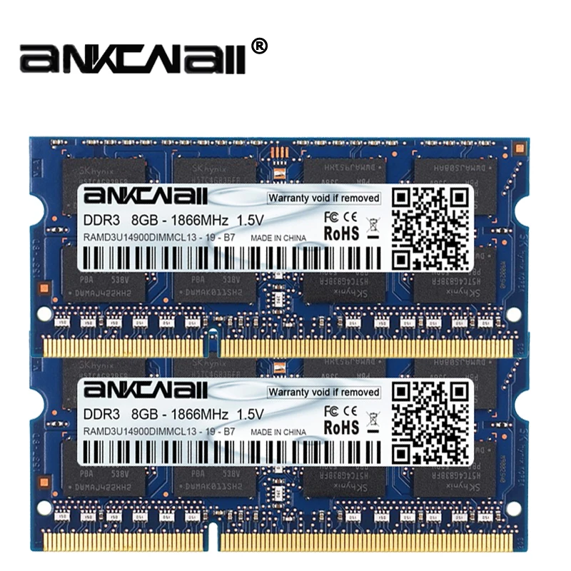 DDR3L RAM 8Gb (2pcs x 8GB)1866MHz PC3L 14900 для Intel ноутбука памяти DIMM 1 35 V 204Pin|Оперативная память| |