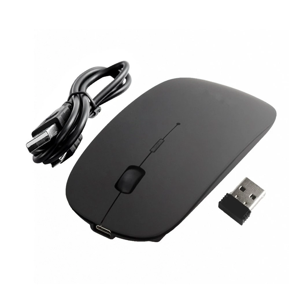 Мышь беспроводная аккумуляторная Бесшумная 2 4 ГГц 3 точек/дюйм для ноутбука