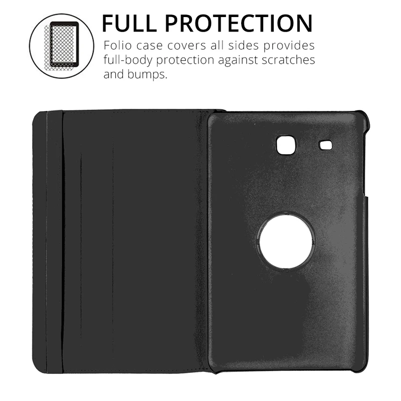 360 Вращающийся чехол для Samsung Galaxy Tab E 9 6 T560 T561 SM Тонкий из ПУ кожи с подставкой