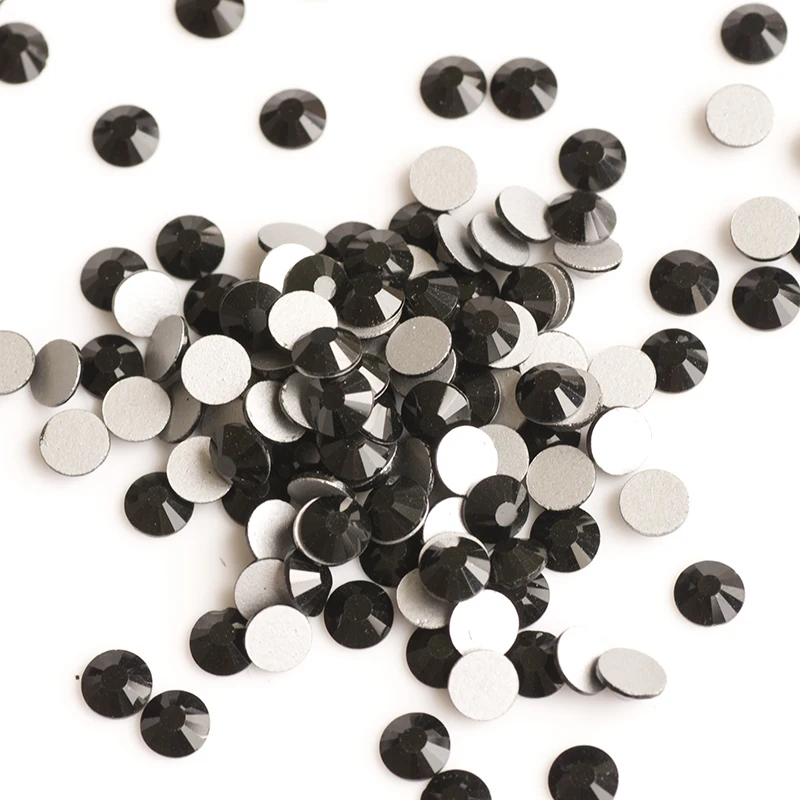 YANRUO 2058NoHF SS3-SS40 Jet Black Rhinestones Flat Back Non Hotfix Strass Stick On Crystals Glass Stones | Дом и сад