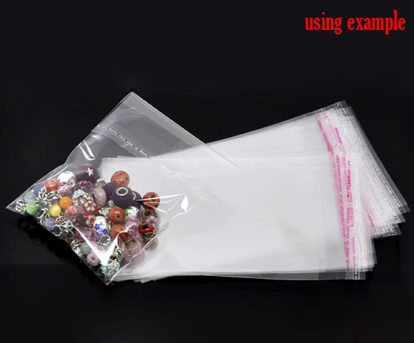 DoreenBeads Пластик Self загерметизируйте мешки Прямоугольник прозрачный для хранения