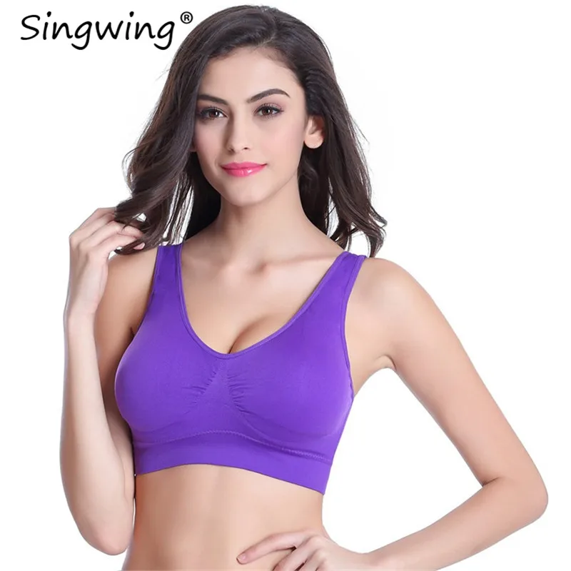 Удобный бесшовный бюстгальтер Singwing 5XL двухслойный с подвижными губчатыми