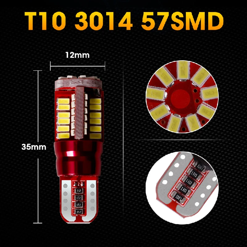 CARLitek 10 шт. неполярных t10 led canbus W5W 168 194 лампада carro автомобильные лампы Интерьер
