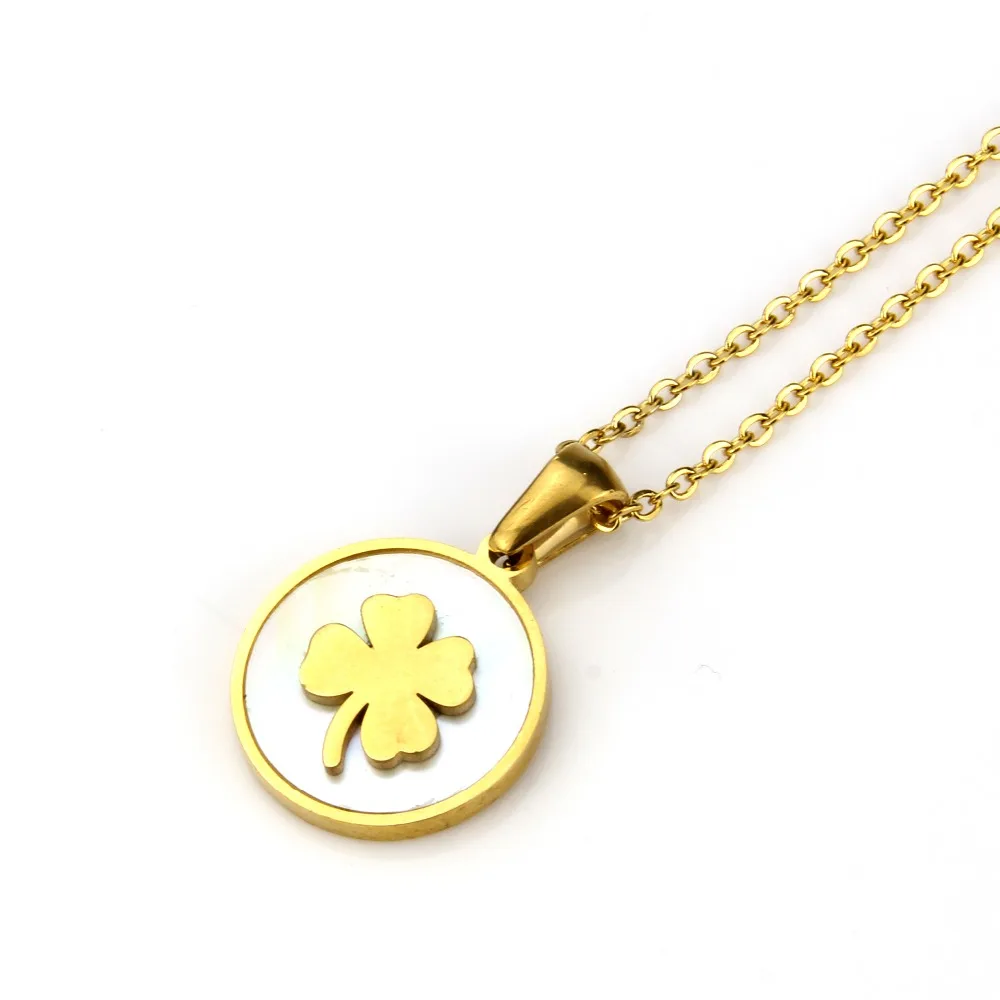 Женская цепочка из нержавеющей стали LINDA FOLHEADOS золотая круглой формы в форме