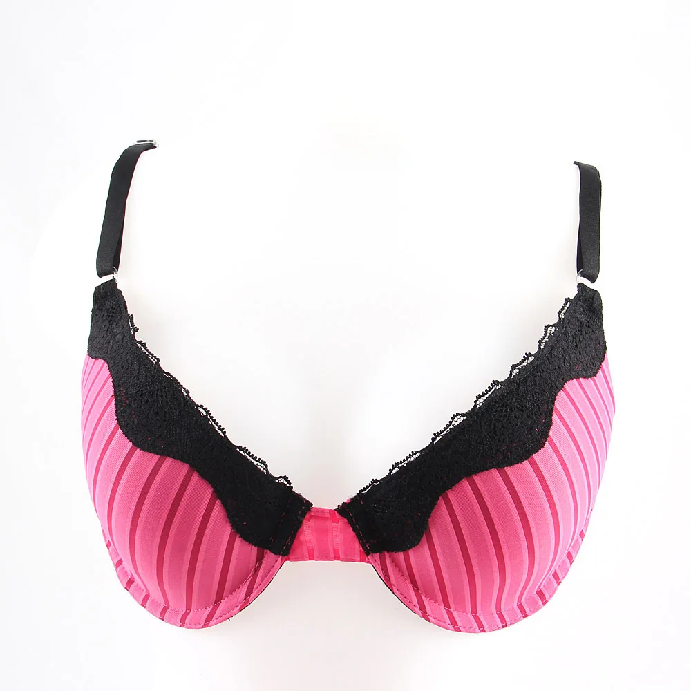 New Arrival Fashion Sexy Women Pink Bra &amp Briefs Set With Black Lace Size 34B/S 34C/M 36B/M 36C/L | Женская одежда
