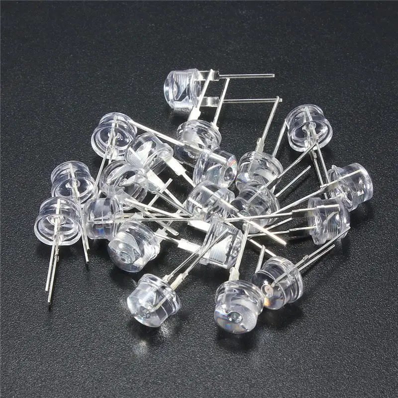 Набор светодиодных ламп 20 шт./лот 8 мм соломенная шляпа синий зеленый желтый