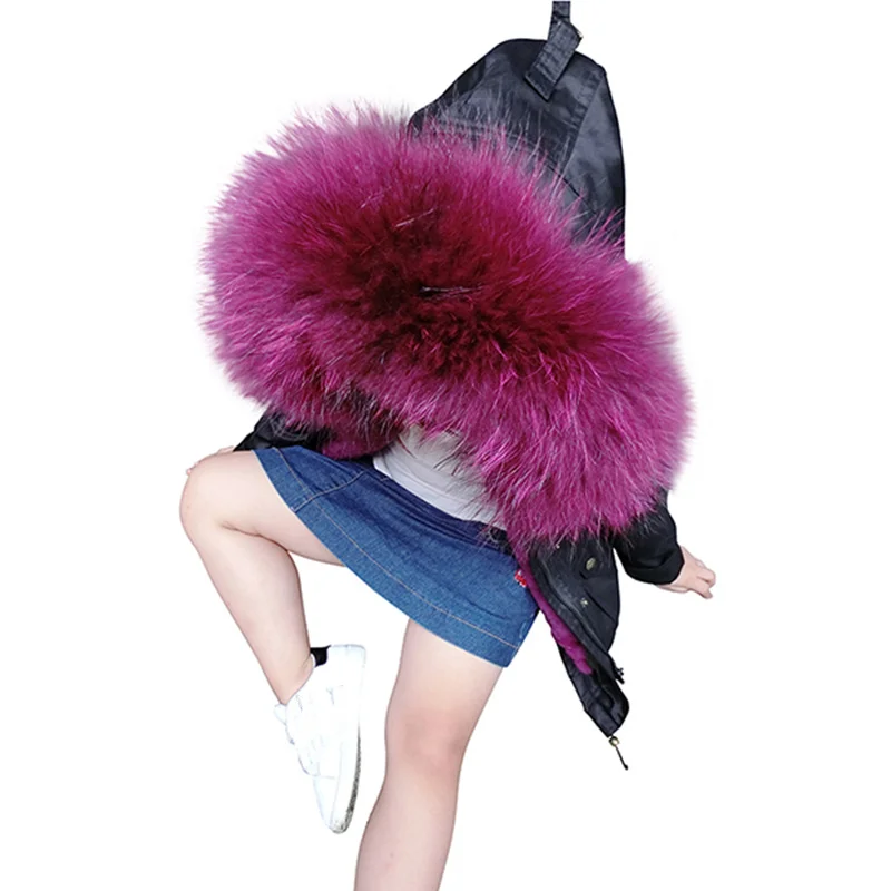 Зимняя детская верхняя одежда и пальто меховая подкладка из меха кролика Рекс