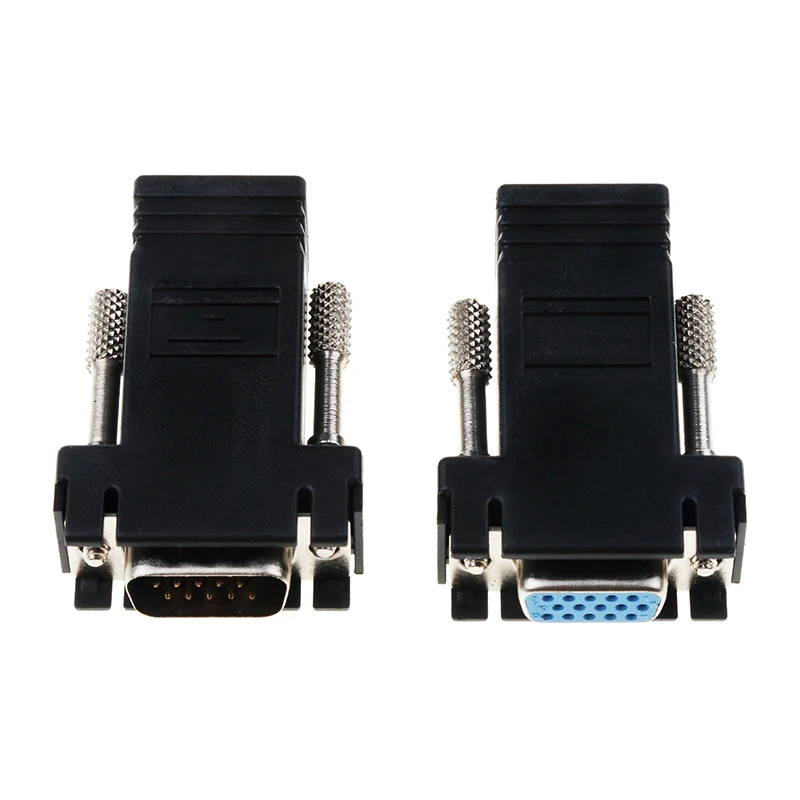 Kebidu Mini VGA удлинитель Женский/штекер к локальной сети Cat5 Cat5e/6 RJ45 Ethernet для ПК ТВ