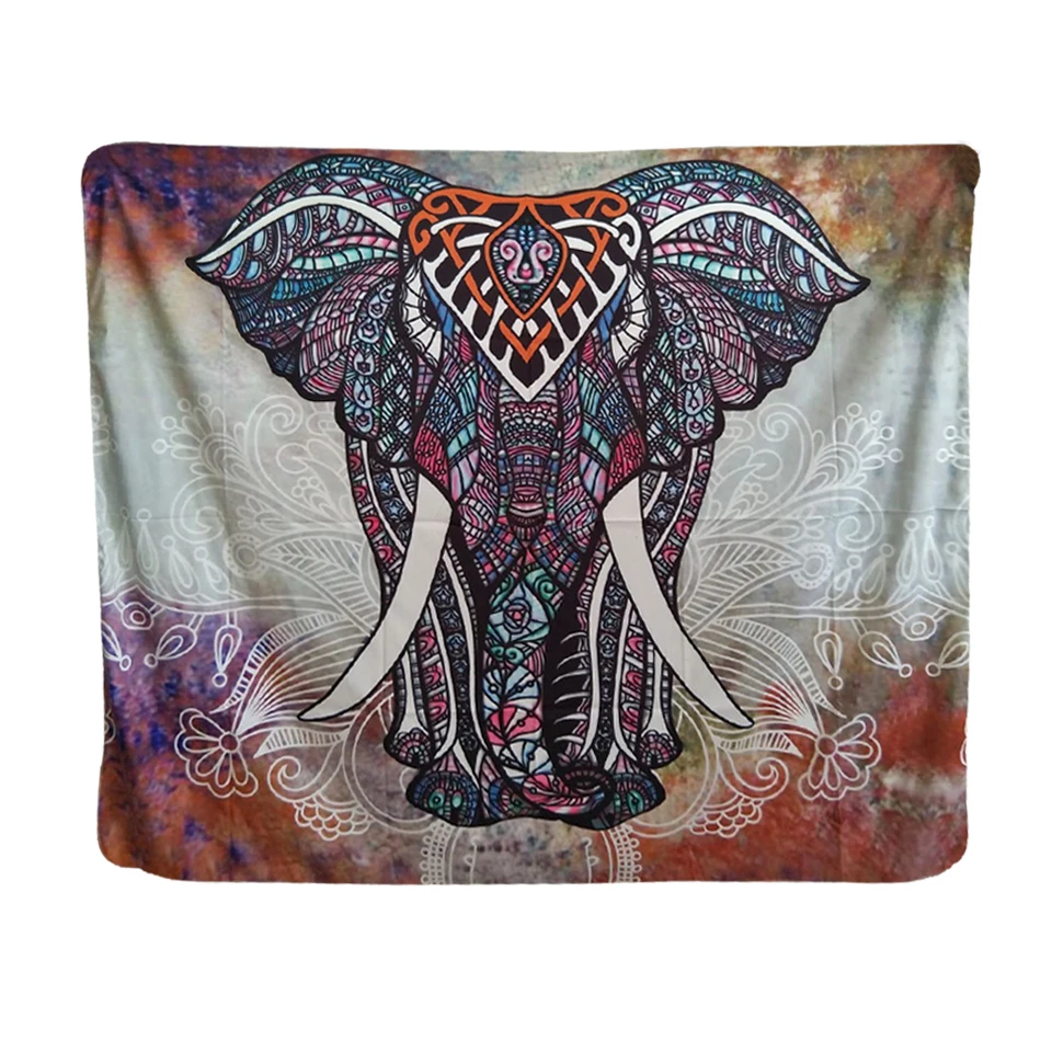 Пейсли Лотос слон розовая Мандала Ганеша чакр мягкий полиэстер гобелен в