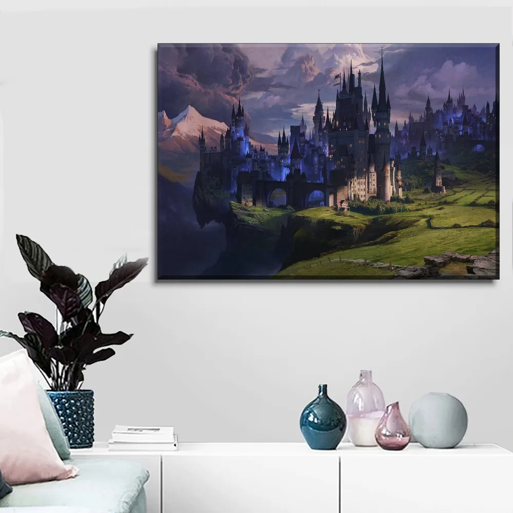 Современный Печатный тип холст Художественный набор 4 шт. фантазия Снежная гора и