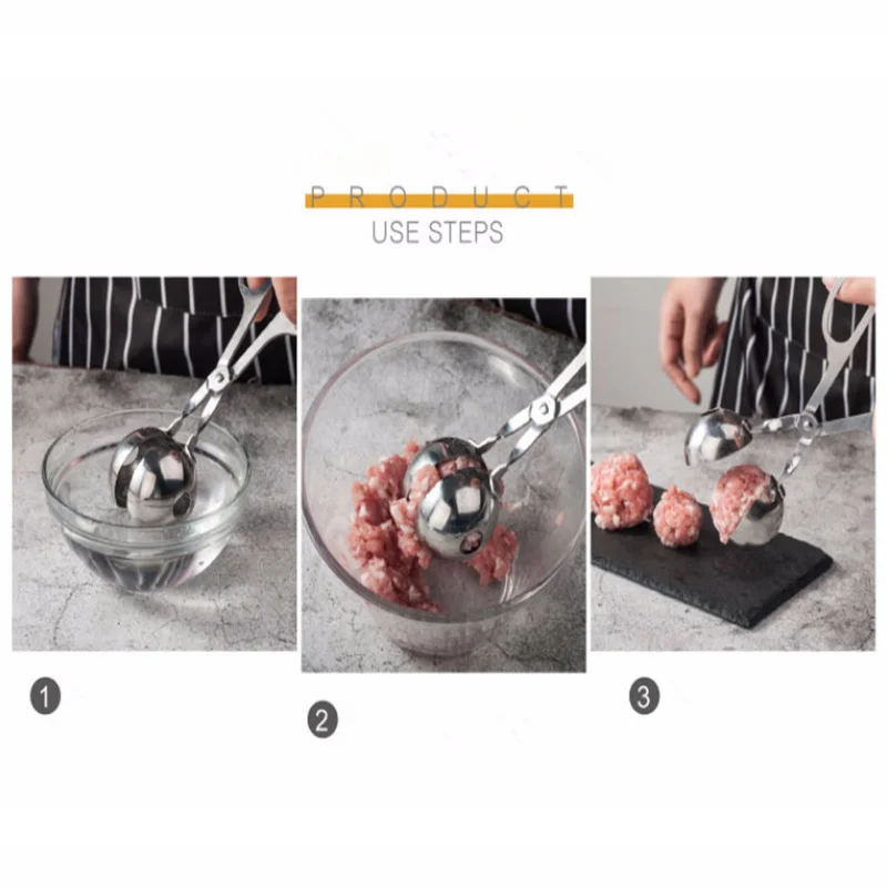 Размер мяча 1 4 &quot&amp 7&quot нержавеющая сталь ложка для теста печенья мясные щипцы