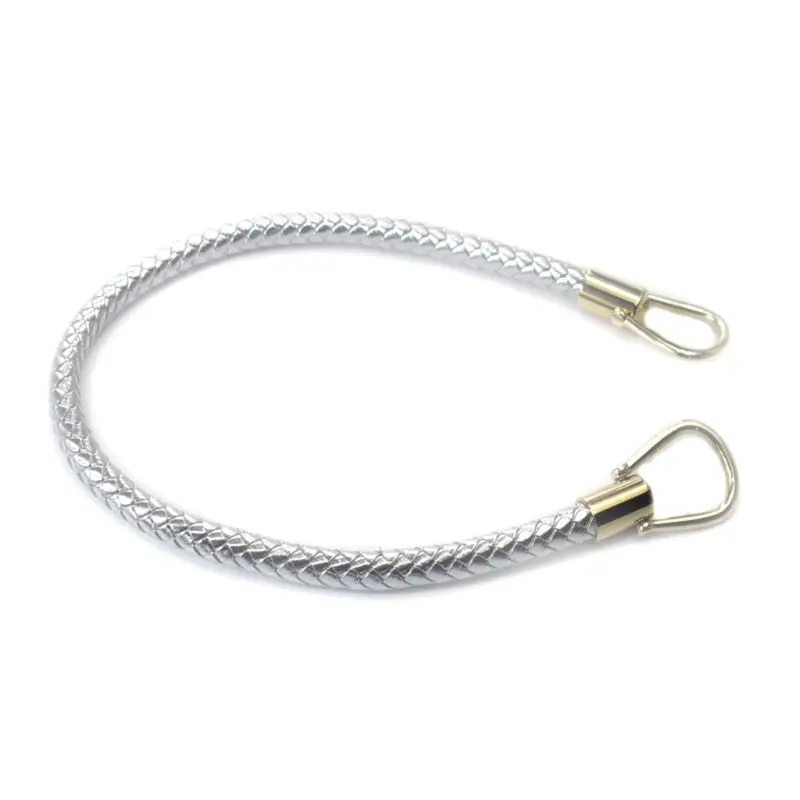 Серебристый DIY сумка плетеная из искусственной кожи кошелек ручки сумки Замена Ремни Аксессуары - Цвет: Серебристый
