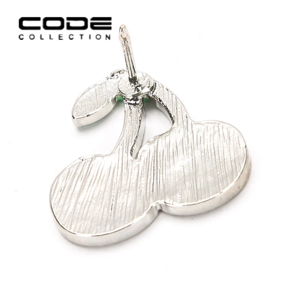 Женская эмалированная брошка в виде вишенки большой размер | Украшения и