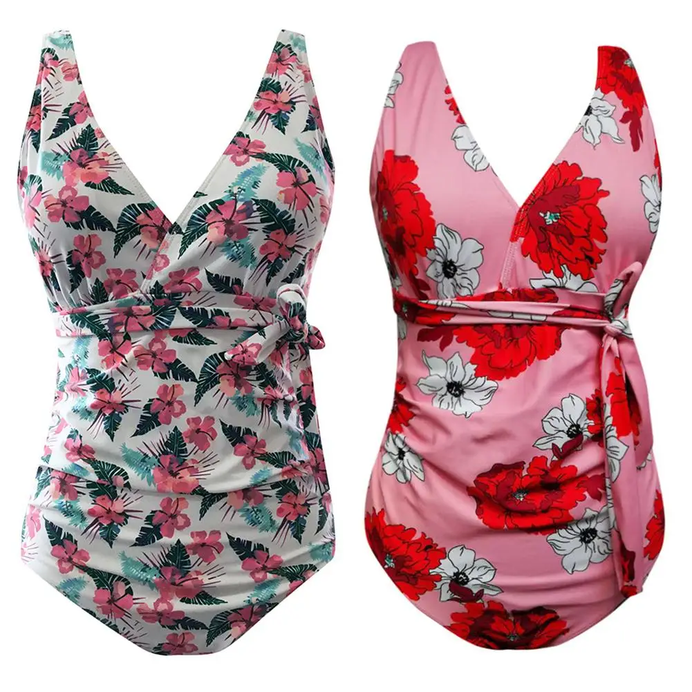 Купальный костюм большого размера с v образным вырезом для беременных женщин