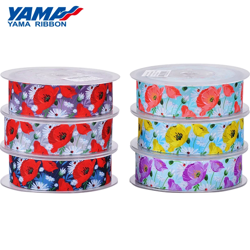 YAMA DIY лента с цветочным принтом 25 мм 1 дюйм 100 ярдов/рулон Diy подарки для свадебной
