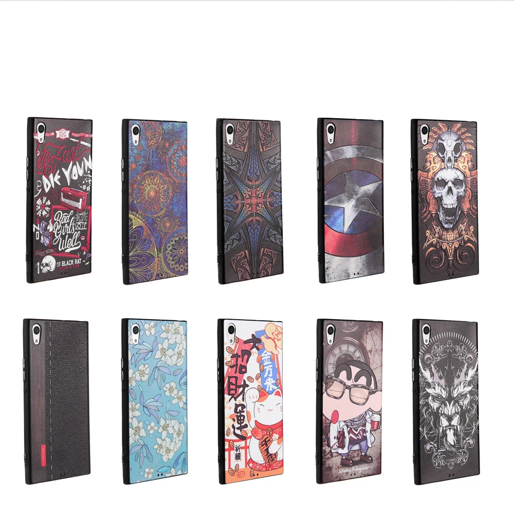 For Sony Xperia XA1 Ultra Case Cover Silicon 3D Slim Cartoon Soft Relief Protective Coque Fundas Skin Etui |