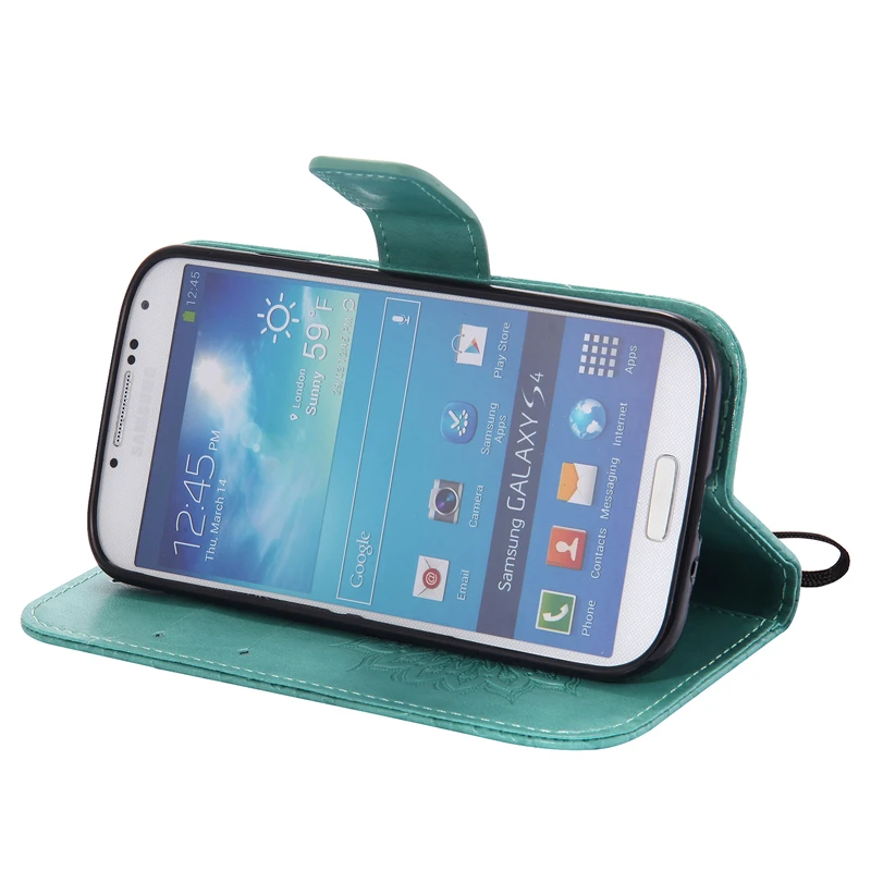 Coque подсолнечника флип чехол для samsung Galaxy S4 искусственная кожа + силиконовая