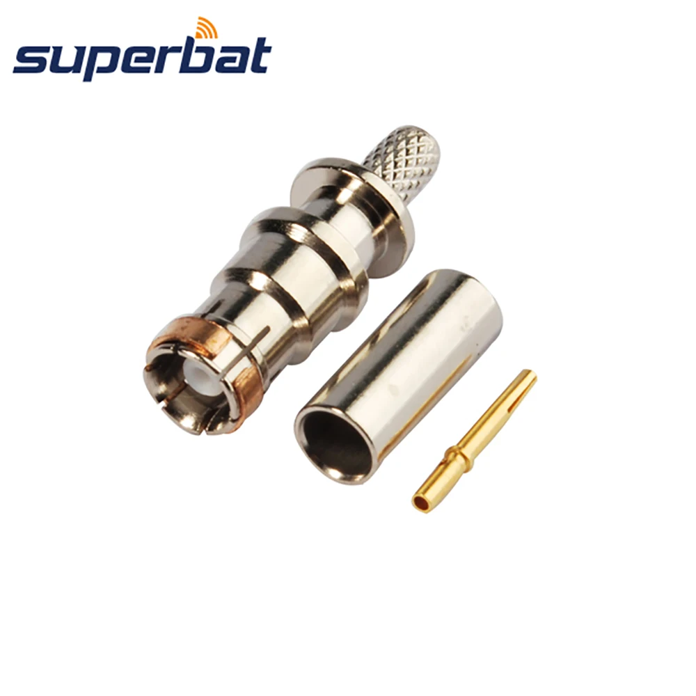 

Superbat 50 Ohm SMB Male Crimp Straight RF Coaxial Connector for Cable RG316 RG174 LMR100