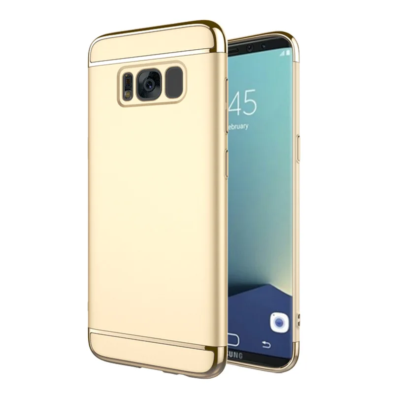 Ascromy Hard Case for Samsung Galaxy S8 S 8 3 in 1 Anti-Scratch Shockproof Thin Electroplate Back Protective Cover Accessories |