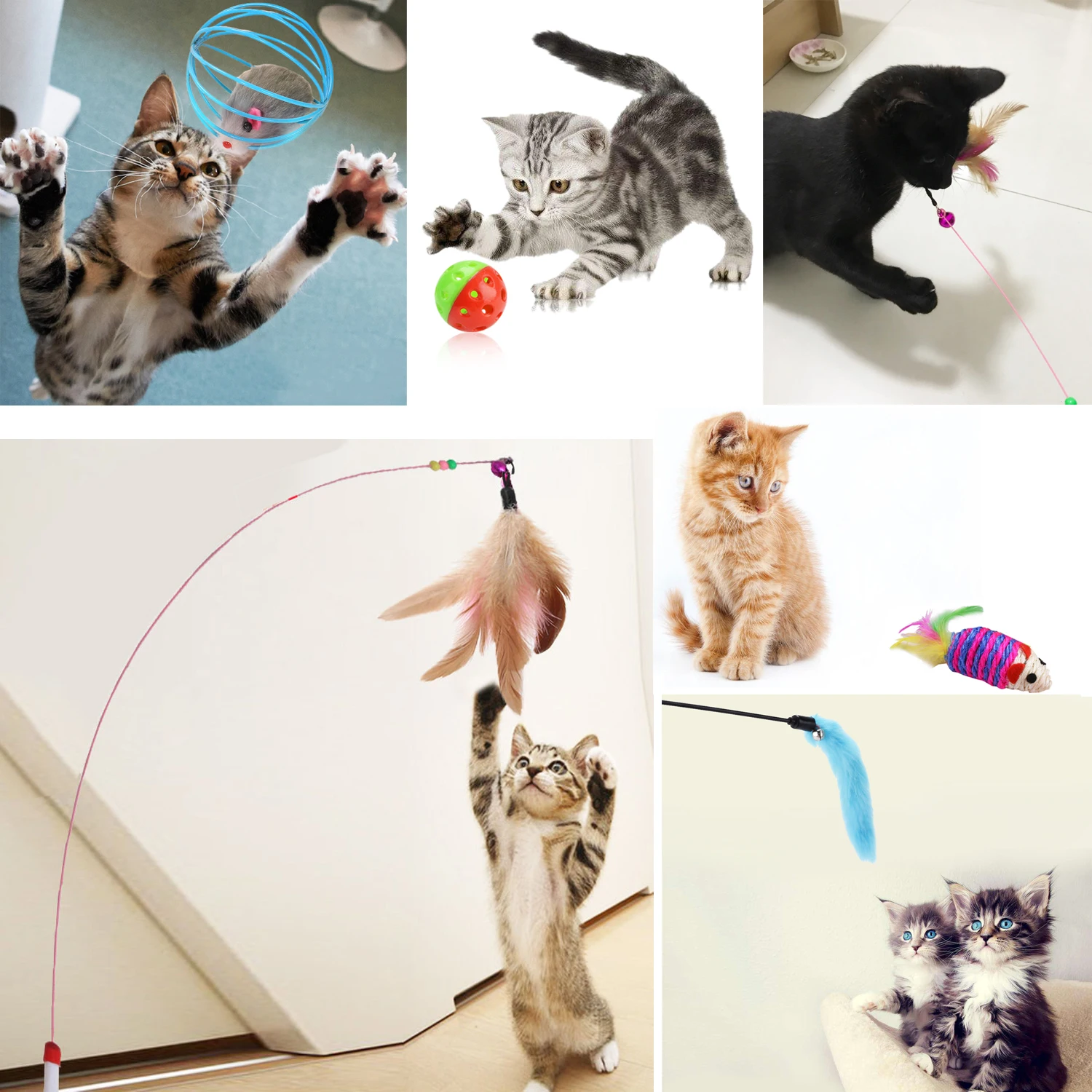 10 шт. игрушки для кошек Набор для Kitty включает в себя кошачьи игрушки плюшевые мыши Когтеточка в форме шара и прорезыватель для домашнего животного игрушки