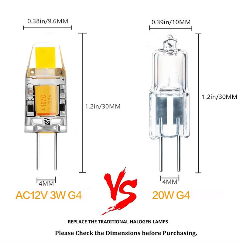 100 шт./лот AC/DC 12V G4 COB светодиодный светильник 3W затемнением 360 Угол луча люстра