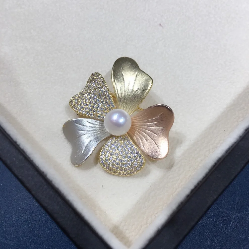 Женская Брошь В Виде Цветка SHDIYAYUN брошь из натурального пресноводного жемчуга в