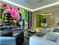 3d wallpaper flower wallpaper orchid bamboo tv backdrop sofa mural 3d wallpaper 3d stereoscopic wallpaper