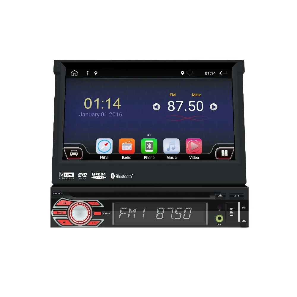 Solo 1 Din 7 &quotAndroid 9 0 GPS флип авто стерео радио плеер сенсорный экран USB SD 2 г 4 GWIFI BT SWC RDS