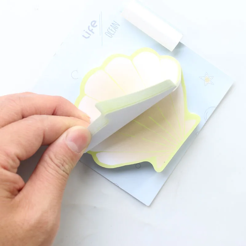 Новинка милый креативный липкий блокнот Domikee в форме ракушки для офиса и школы с