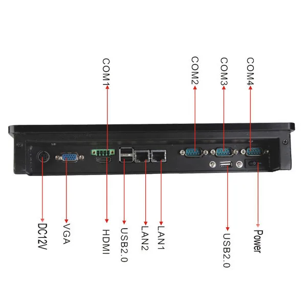 Kaufen Heißer Verkauf Lüfterlose 12,1 Zoll Embedded Panel PC Mit Windows XP/win7/Linux System