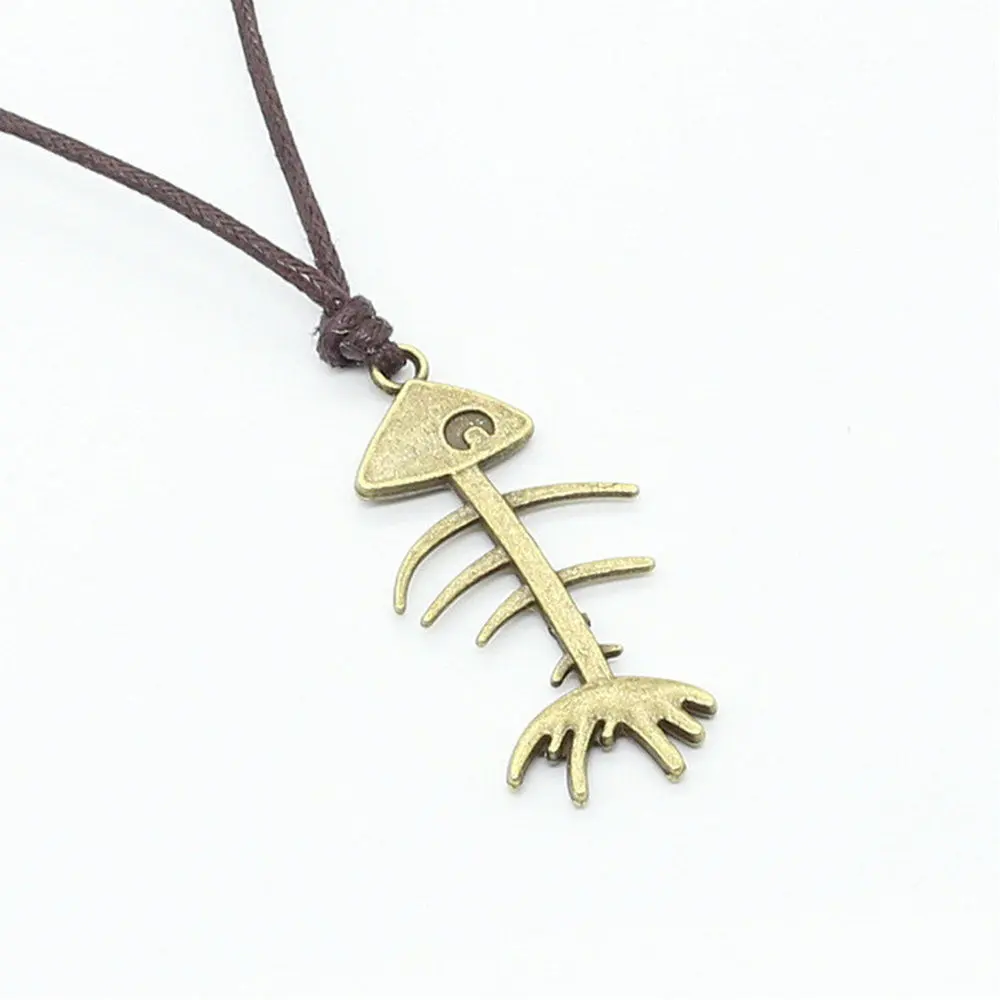 Новинка Повседневная Коричневая веревка милый сплав бронза Череп якорь крест