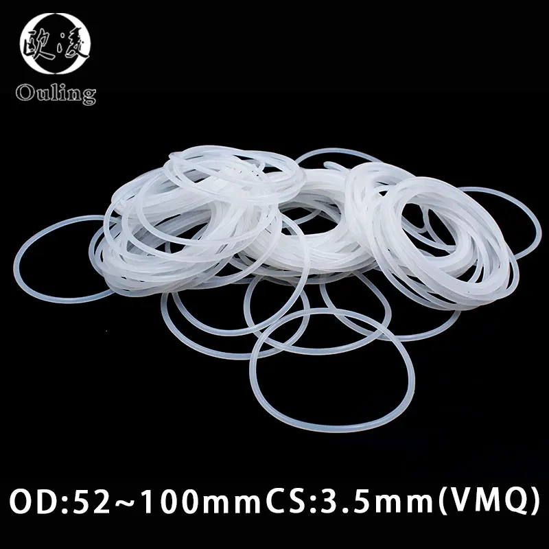 Белое Силиконовое кольцо силиконовое/VMQ уплотнительное 3 5 мм OD52/55/60/65/70/75/80/85/90/95/100