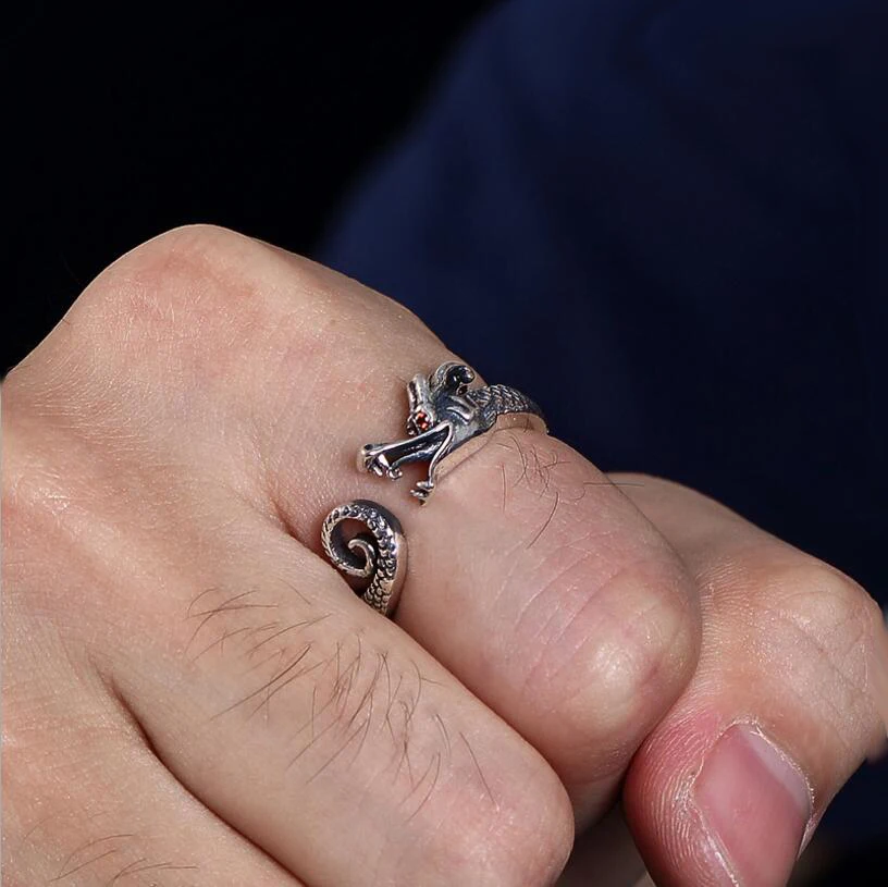 Кольцо из тайского серебра S925 пробы в стиле ретро с гладким Властителем|Кольца| |